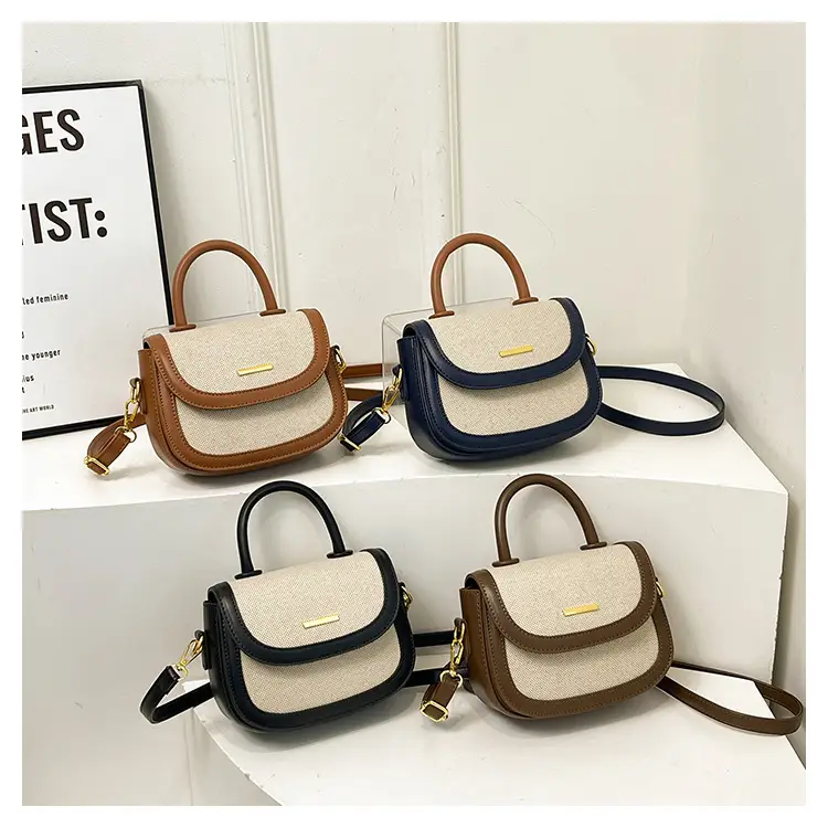 Women Saddle Bag Saddle Crossbody 2026 Retro Color Blocking — feature 1