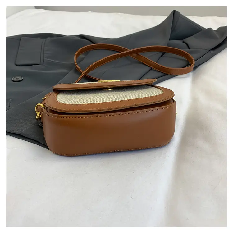 Women Saddle Bag Saddle Crossbody 2026 Retro Color Blocking — feature 12