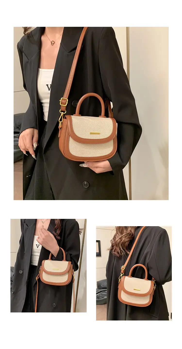 Women Saddle Bag Saddle Crossbody 2026 Retro Color Blocking — feature 15