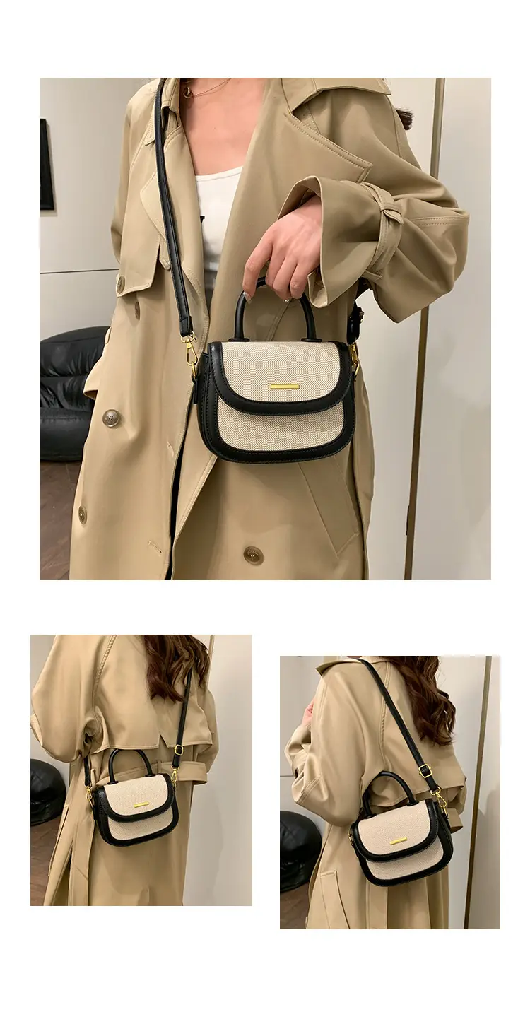 Women Saddle Bag Saddle Crossbody 2026 Retro Color Blocking — feature 16