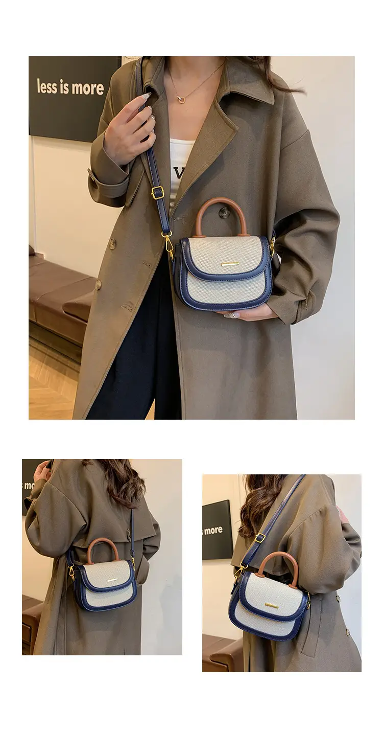 Women Saddle Bag Saddle Crossbody 2026 Retro Color Blocking — feature 17