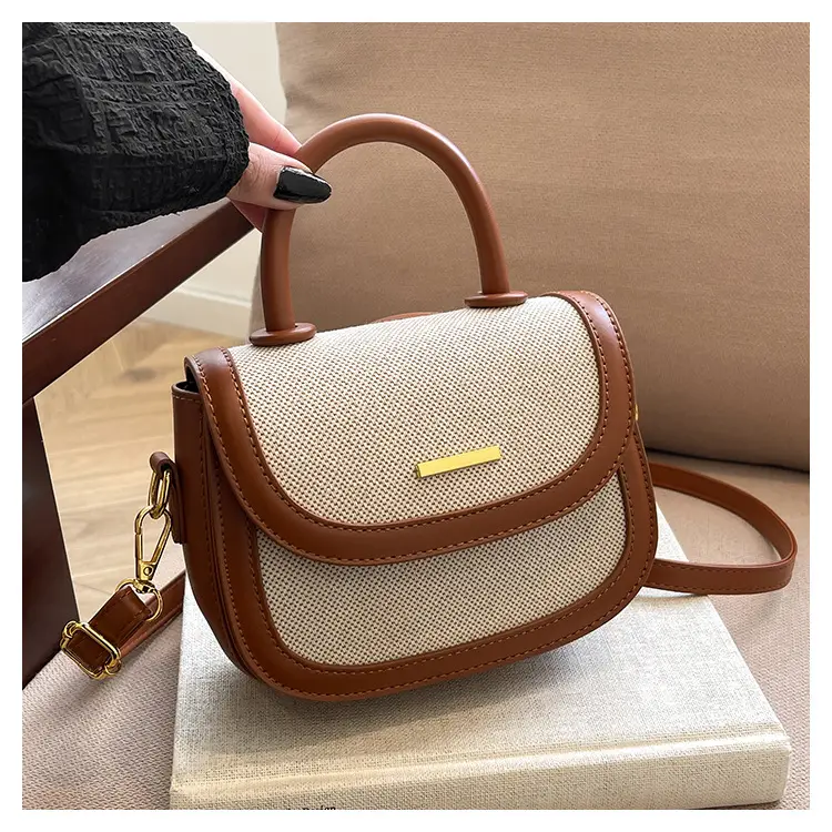 Women Saddle Bag Saddle Crossbody 2026 Retro Color Blocking — feature 19