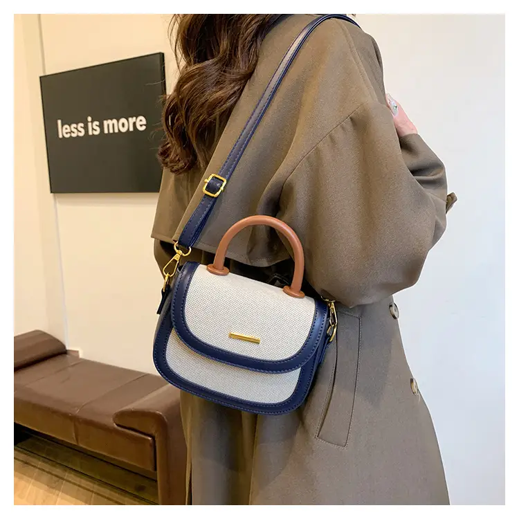 Women Saddle Bag Saddle Crossbody 2026 Retro Color Blocking — feature 22