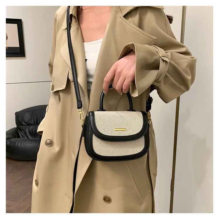 Women Saddle Bag Saddle Crossbody 2026 Retro Color Blocking — feature 31