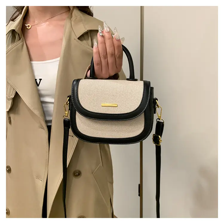 Women Saddle Bag Saddle Crossbody 2026 Retro Color Blocking — feature 33