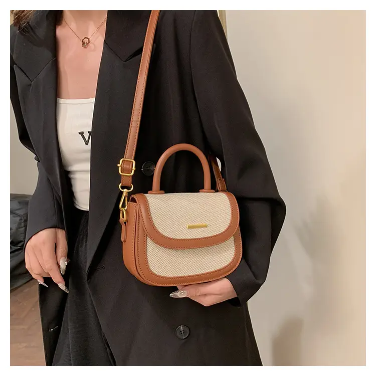 Women Saddle Bag Saddle Crossbody 2026 Retro Color Blocking — feature 34