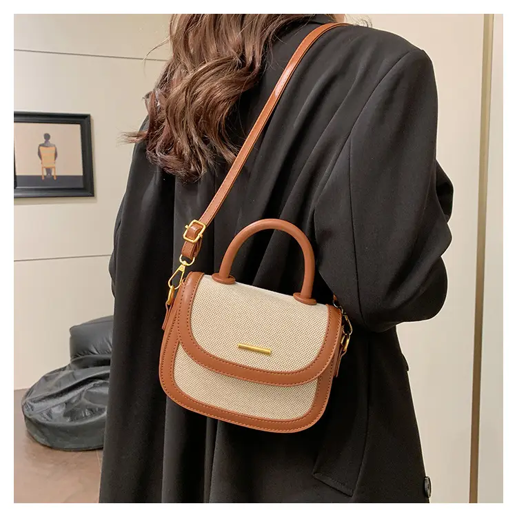 Women Saddle Bag Saddle Crossbody 2026 Retro Color Blocking — feature 35