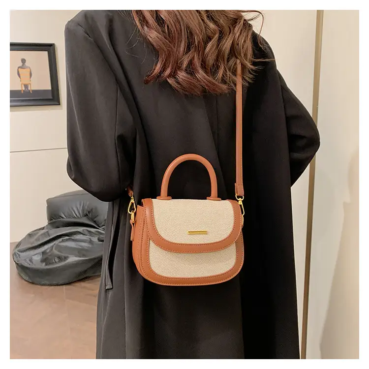 Women Saddle Bag Saddle Crossbody 2026 Retro Color Blocking — feature 37