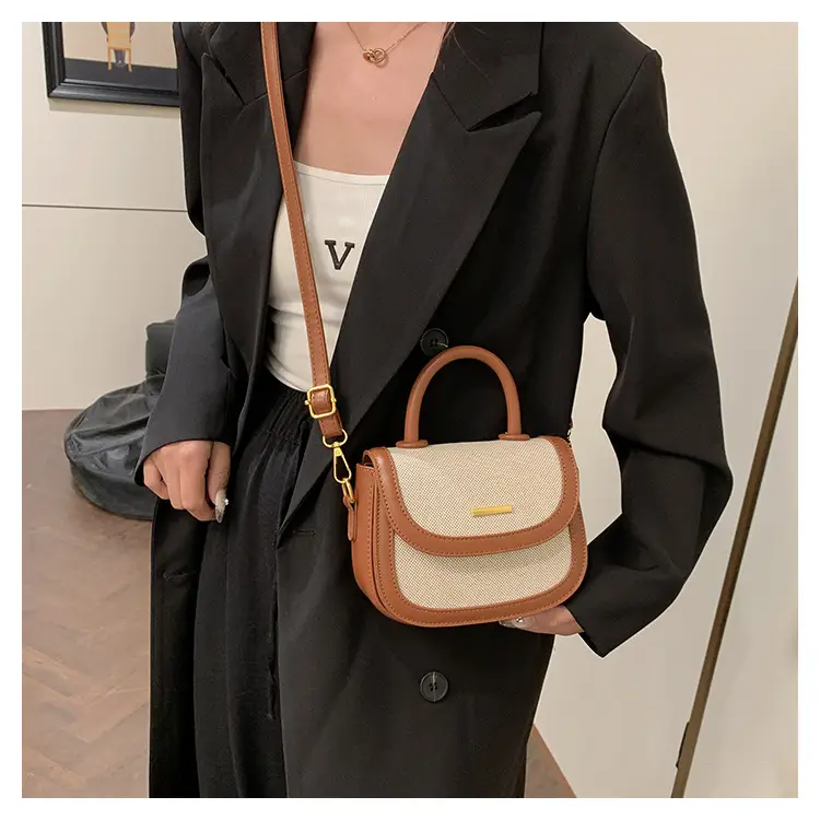 Women Saddle Bag Saddle Crossbody 2026 Retro Color Blocking — feature 38