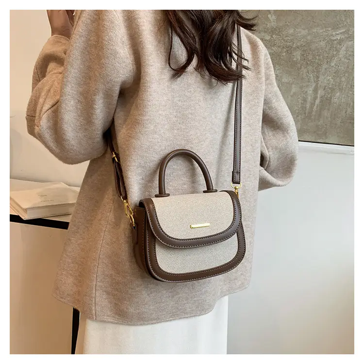 Women Saddle Bag Saddle Crossbody 2026 Retro Color Blocking — feature 40