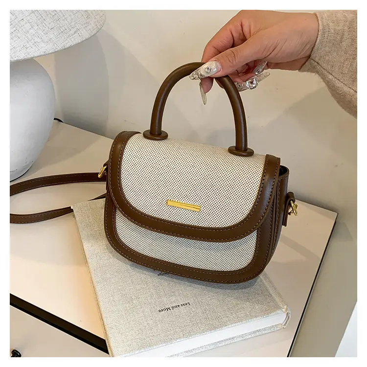 Women Saddle Bag Saddle Crossbody 2026 Retro Color Blocking — feature 42