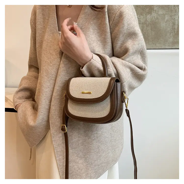 Women Saddle Bag Saddle Crossbody 2026 Retro Color Blocking — feature 43