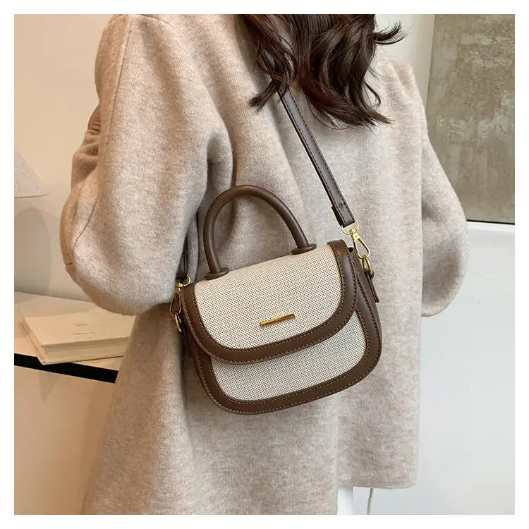 Women Saddle Bag Saddle Crossbody 2026 Retro Color Blocking — feature 44