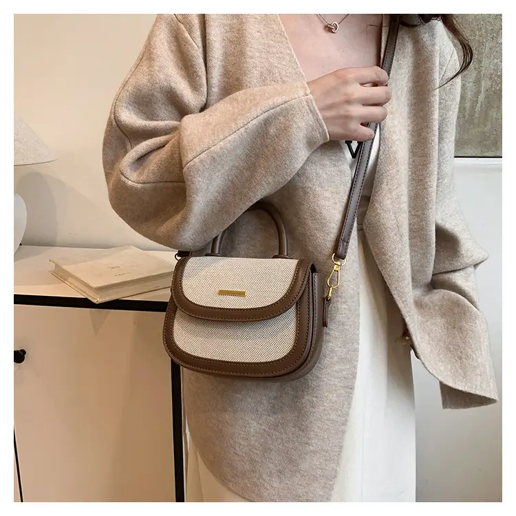 Women Saddle Bag Saddle Crossbody 2026 Retro Color Blocking — feature 45