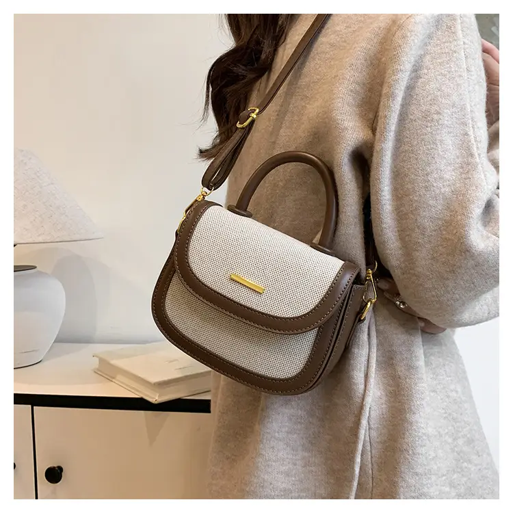 Women Saddle Bag Saddle Crossbody 2026 Retro Color Blocking — feature 47
