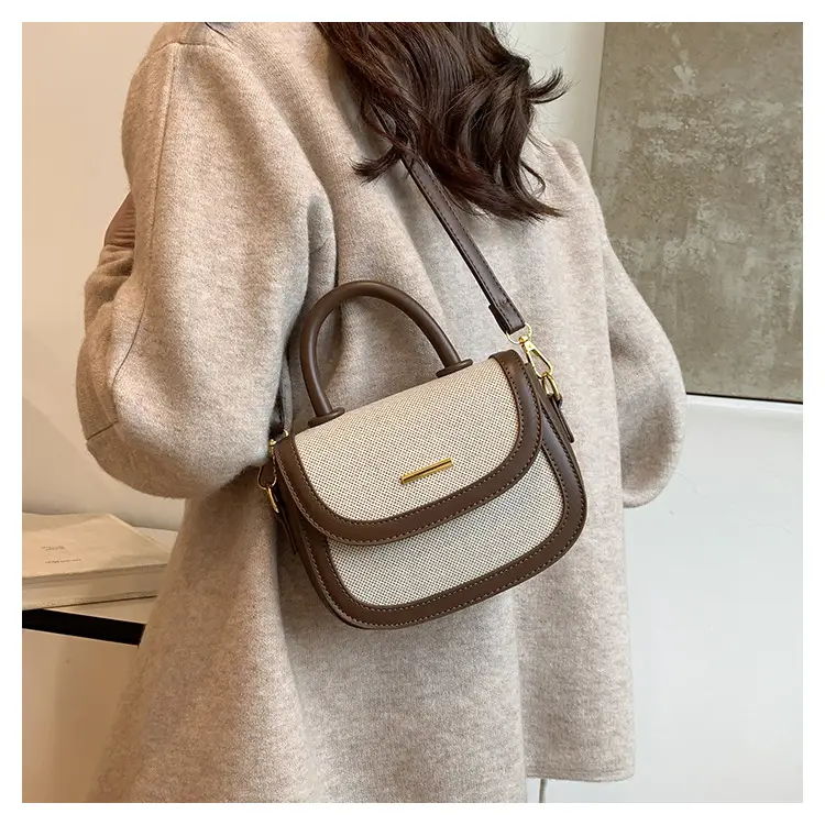Women Saddle Bag Saddle Crossbody 2026 Retro Color Blocking — feature 48