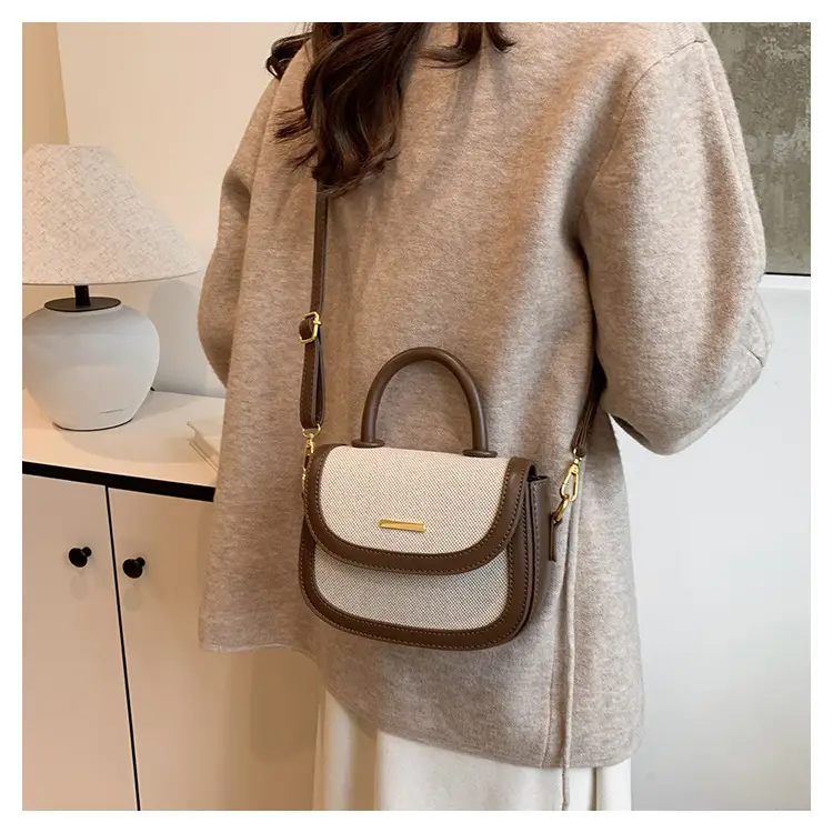 Women Saddle Bag Saddle Crossbody 2026 Retro Color Blocking — feature 49