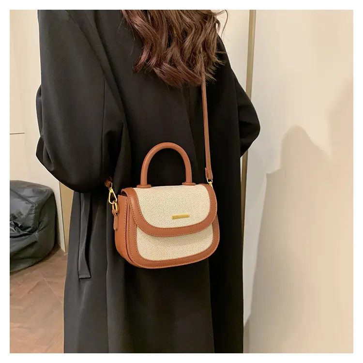 Women Saddle Bag Saddle Crossbody 2026 Retro Color Blocking — feature 50