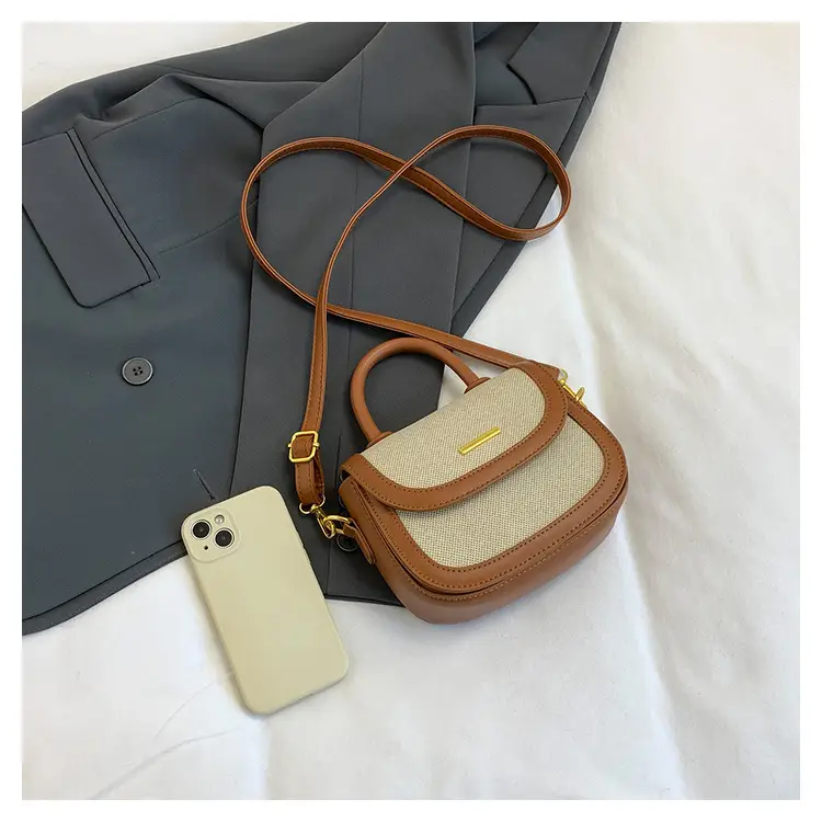 Women Saddle Bag Saddle Crossbody 2026 Retro Color Blocking — feature 6
