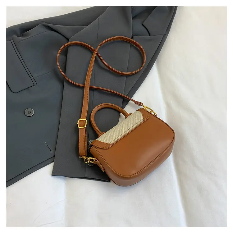 Women Saddle Bag Saddle Crossbody 2026 Retro Color Blocking — feature 8