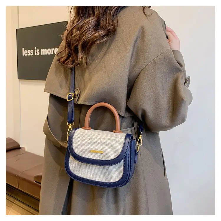 Women Saddle Bag Saddle Crossbody 2026 Retro Color Blocking - Image 3