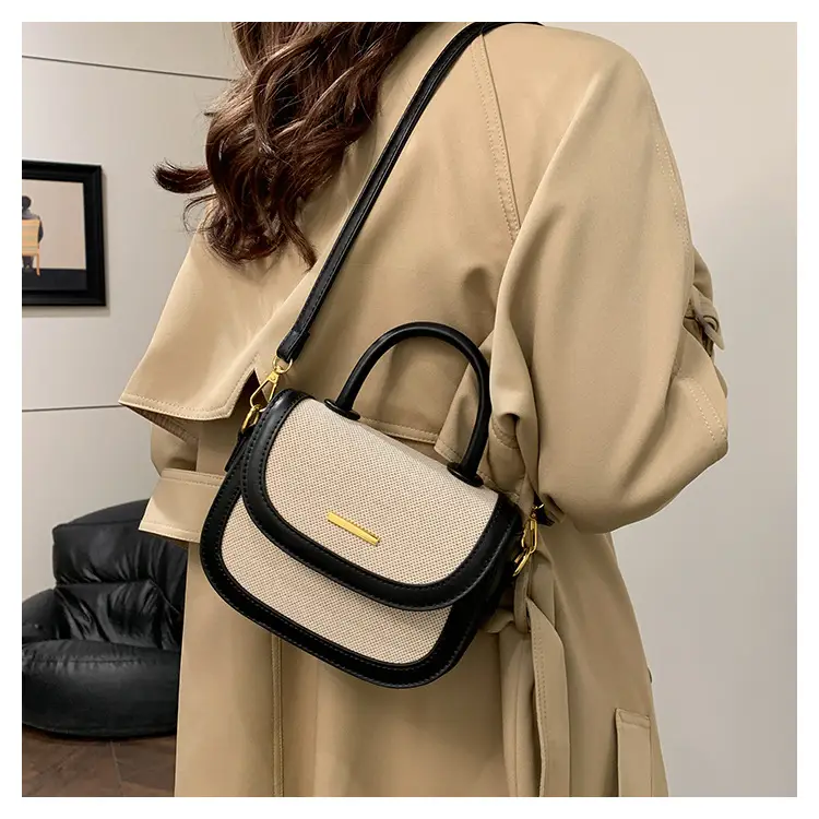 Women Saddle Bag Saddle Crossbody 2026 Retro Color Blocking - Image 4