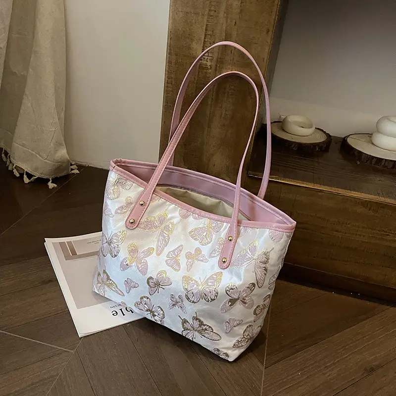 Women's Leopard Print Tote Bag Pink Handle 2024 - Image 7