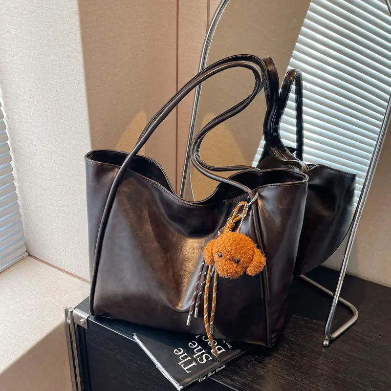 Brown Leather Tote Bag for Women 2024 New Fashion - Image 6