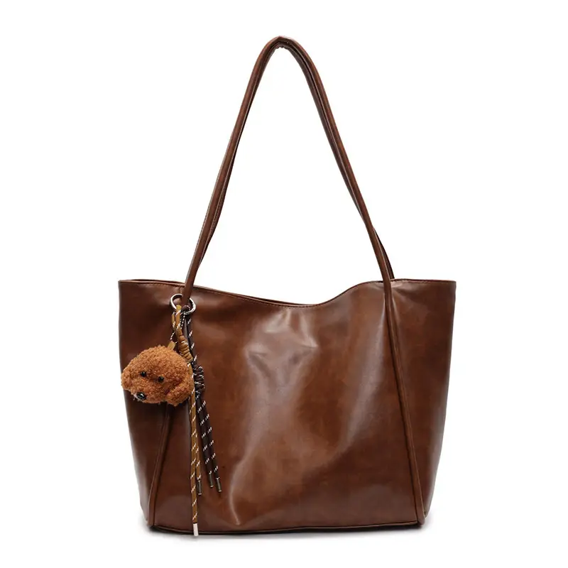 Brown Leather Tote Bag for Women 2024 New Fashion - Image 9