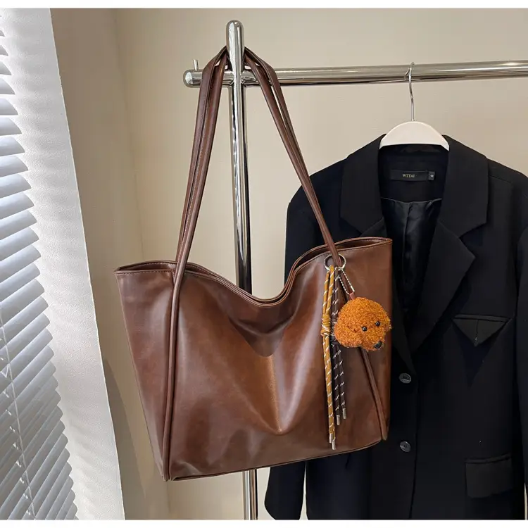 Brown Leather Tote Bag for Women 2024 New Fashion — feature 17