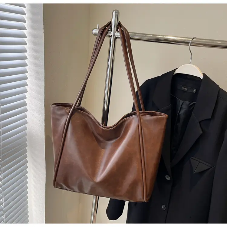 Brown Leather Tote Bag for Women 2024 New Fashion — feature 18