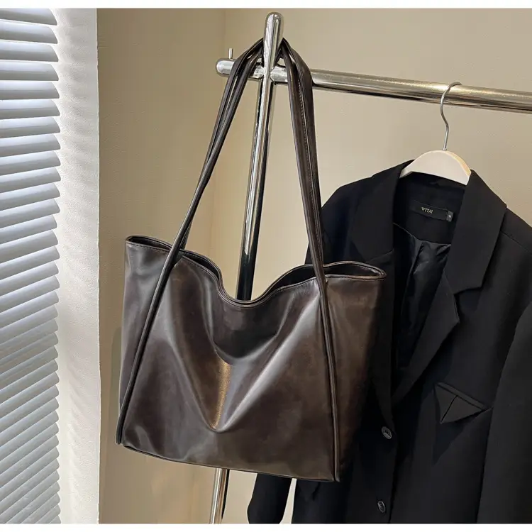 Brown Leather Tote Bag for Women 2024 New Fashion — feature 23