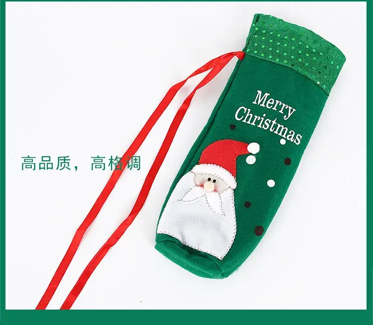 Christmas Wine Bottle Bags with Snowman & Santa Design — feature 5