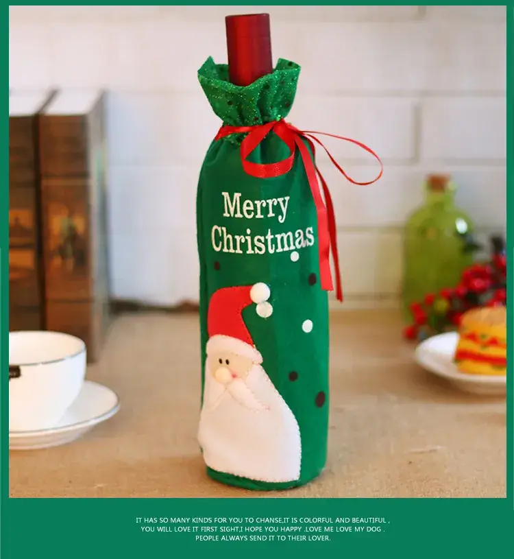 Christmas Wine Bottle Bags with Snowman & Santa Design — feature 8