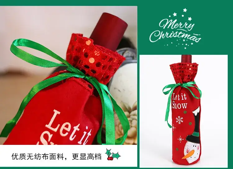 Christmas Wine Bottle Bags with Snowman & Santa Design — feature 9