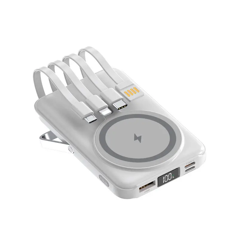 Magnetic Power Bank Holder Magsafe Comes with Cable Mobile Phone Wireless Fast Charging 22.5W Mobile Power Supply Wholesale Flash Charging