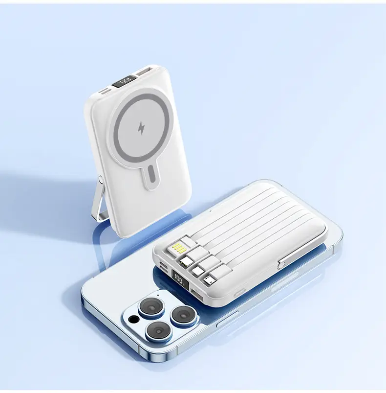Magnetic Power Bank Holder Magsafe Comes with Cable Mobile Phone Wireless Fast Charging 22.5W Mobile Power Supply Wholesale Flash Charging — feature 21