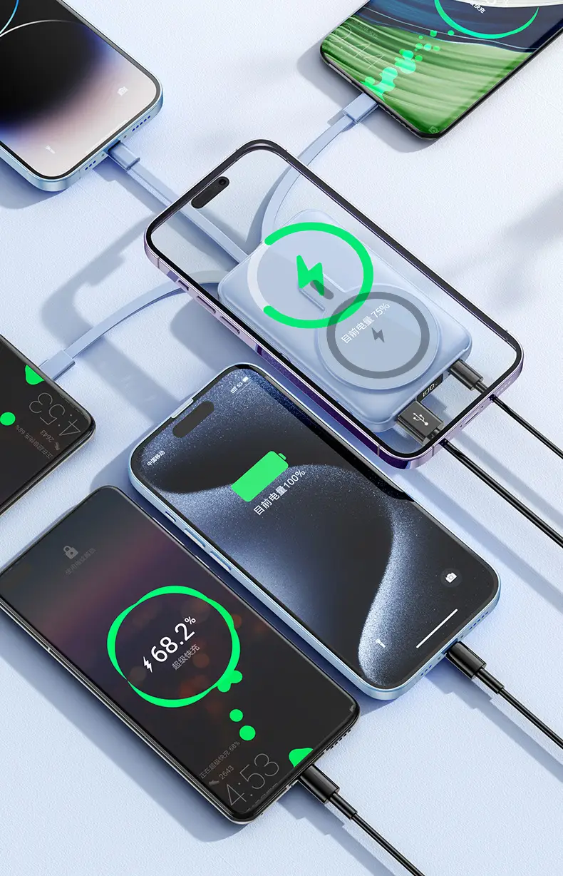 Magnetic Power Bank Holder Magsafe Comes with Cable Mobile Phone Wireless Fast Charging 22.5W Mobile Power Supply Wholesale Flash Charging — feature 7