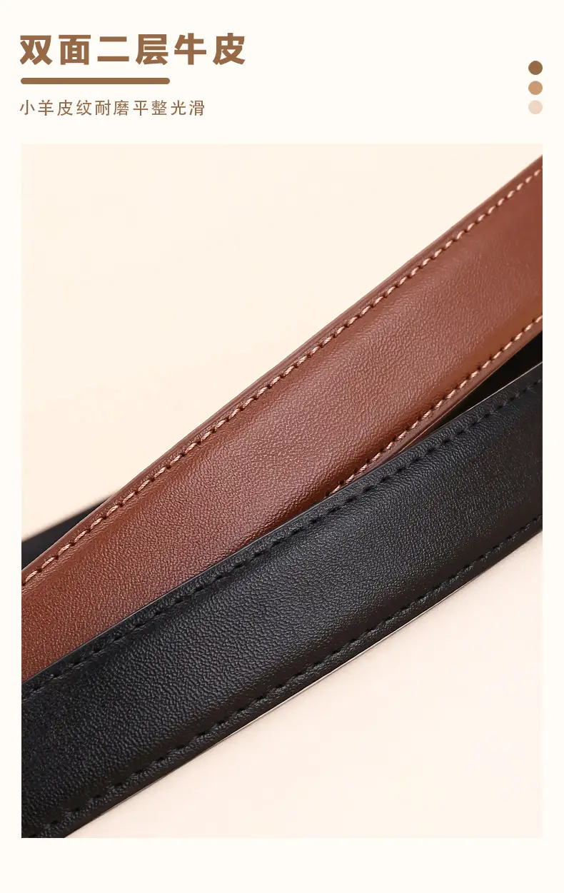 Women's Cowhide Belt with Silver Buckle 24cm — feature 5