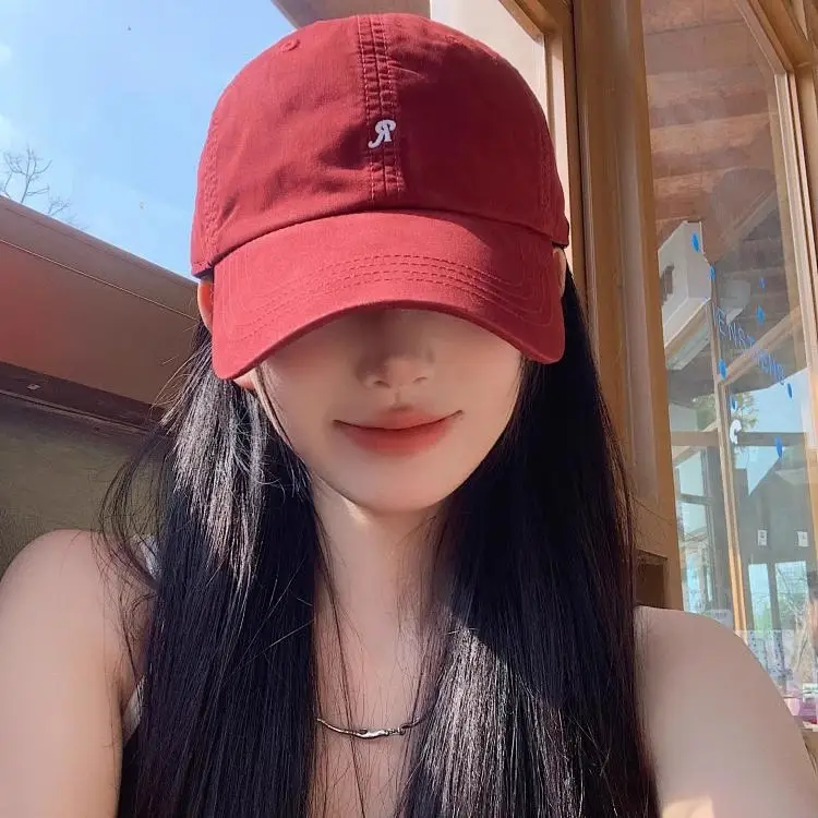 Women Sun Hat Beige R-Logo Baseball Cap - Image 13