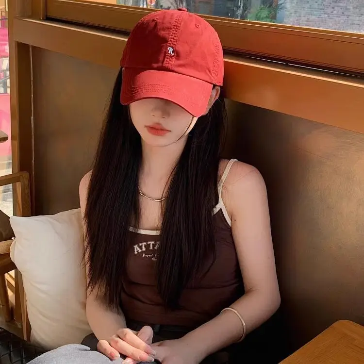 Women Sun Hat Beige R-Logo Baseball Cap — feature 5