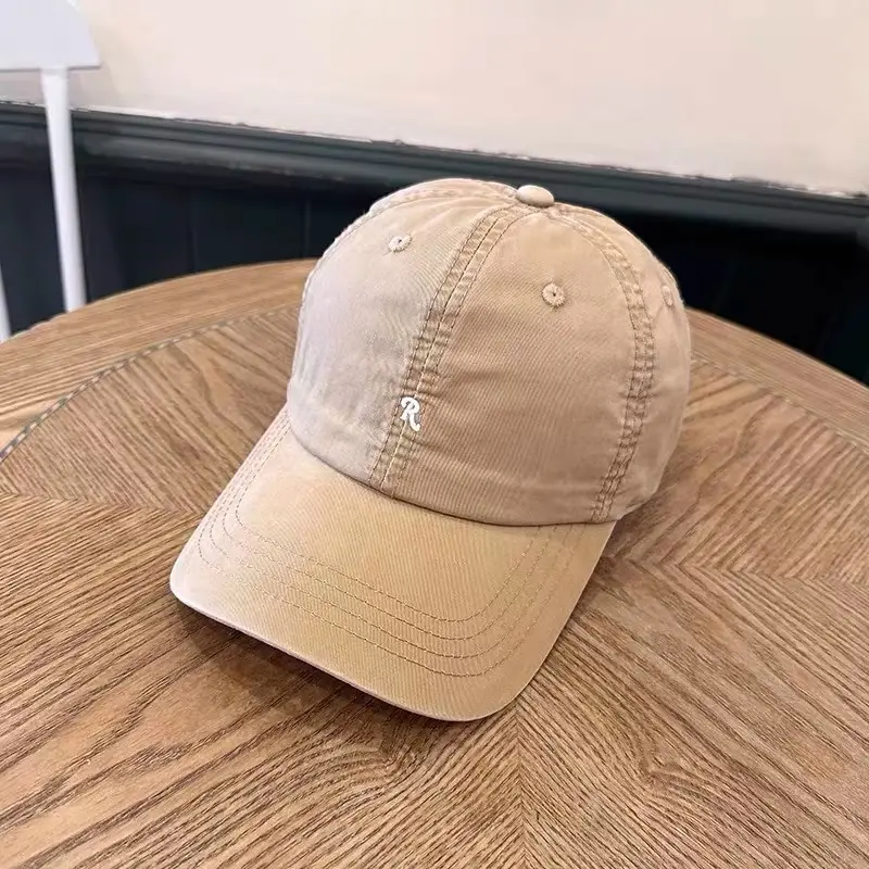 Women Sun Hat Beige R-Logo Baseball Cap - Image 3