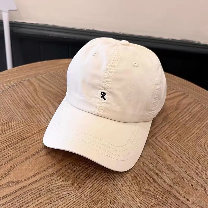 Women Sun Hat Beige R-Logo Baseball Cap - Image 6