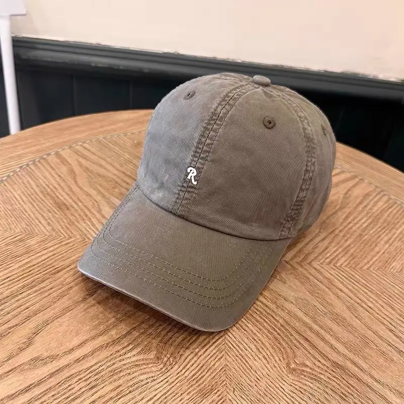 Women Sun Hat Beige R-Logo Baseball Cap - Image 7