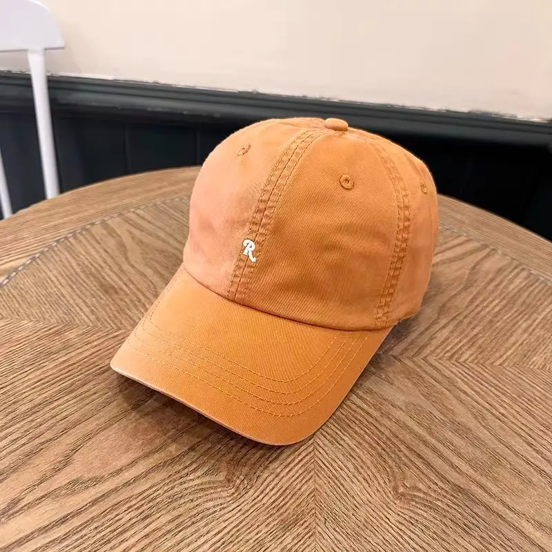 Women Sun Hat Beige R-Logo Baseball Cap - Image 8