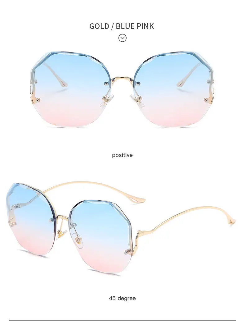 Women's Curved Mirror Sunglasses with Gradient Pore Design — feature 10