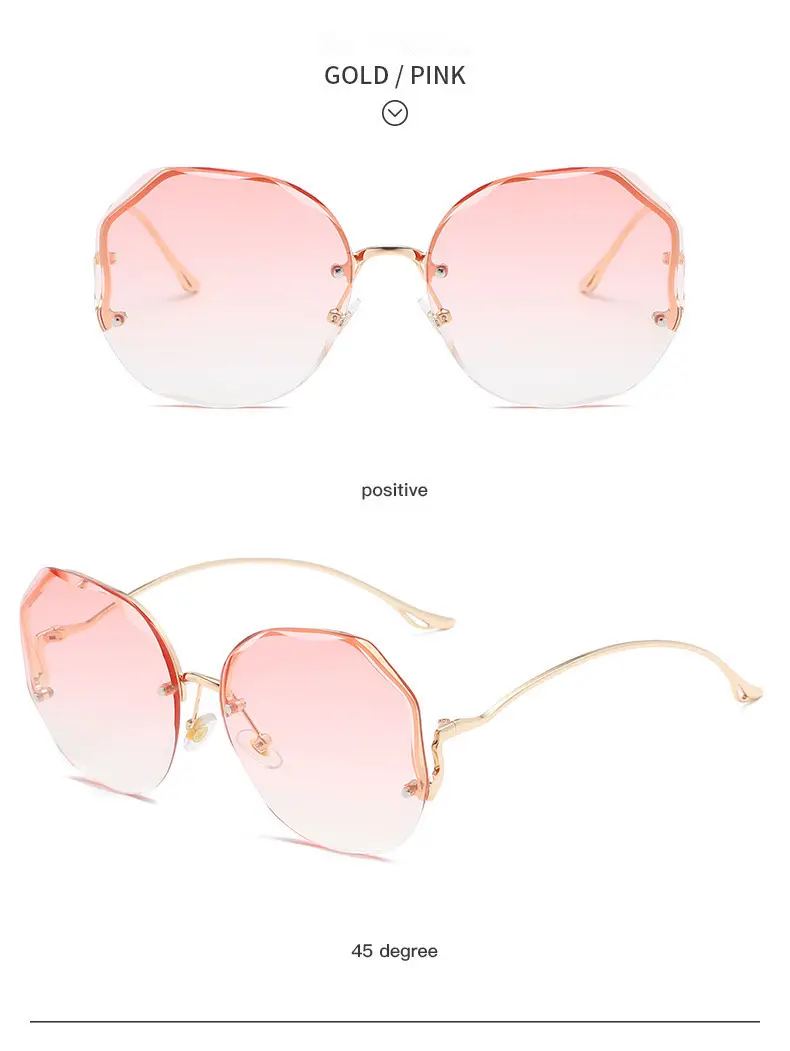 Women's Curved Mirror Sunglasses with Gradient Pore Design — feature 11