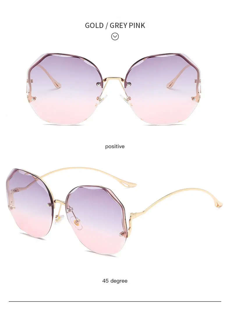 Women's Curved Mirror Sunglasses with Gradient Pore Design — feature 12