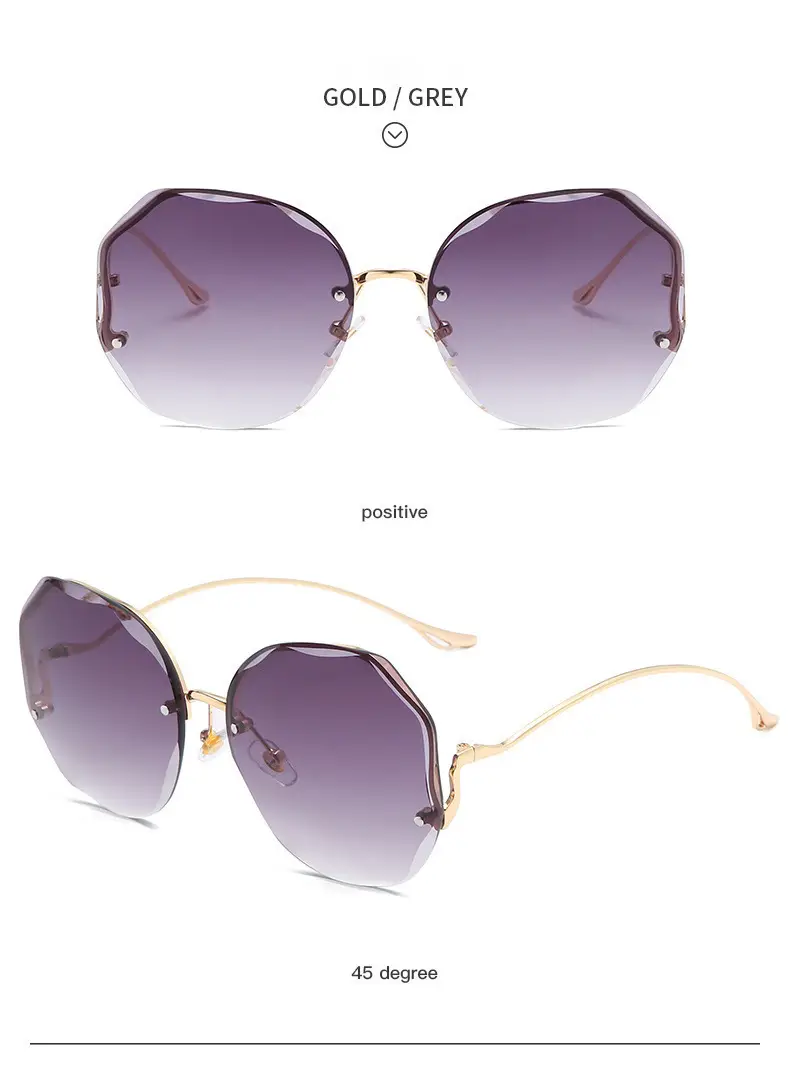 Women's Curved Mirror Sunglasses with Gradient Pore Design — feature 8