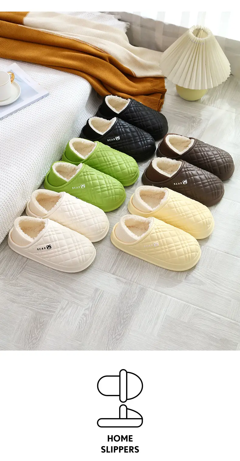 Wholesale Cotton Slippers for Women, Non-Slip, Winter, Closed Heel, Indoor Home Use, Men's Fleece-Lined, Outdoor Wear, Warm, Postpartum, Silent Shoes — feature 17